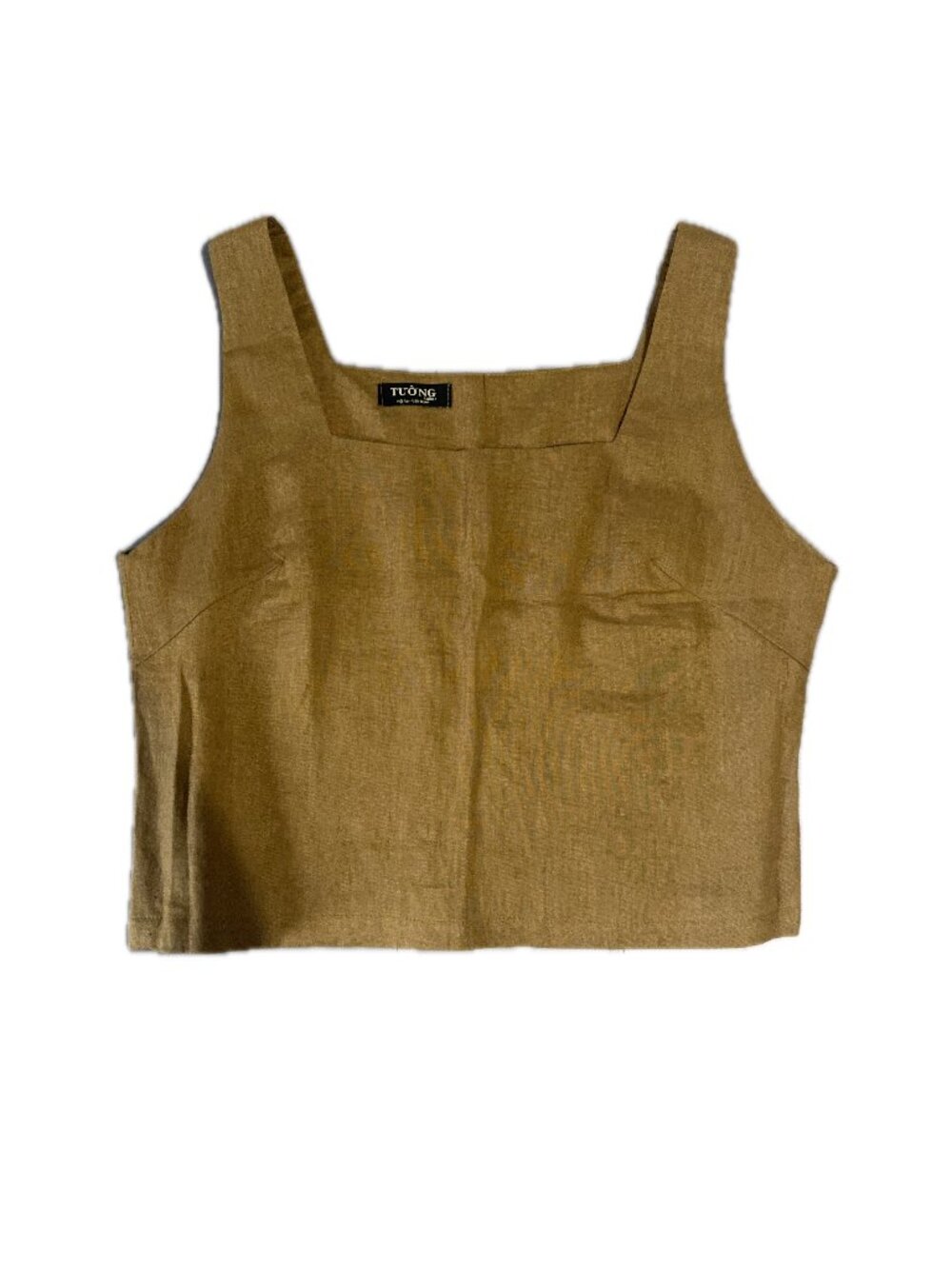 Mustard Yellow Square Neck Tank top & High Waist Pleated Linen Blend Shorts set